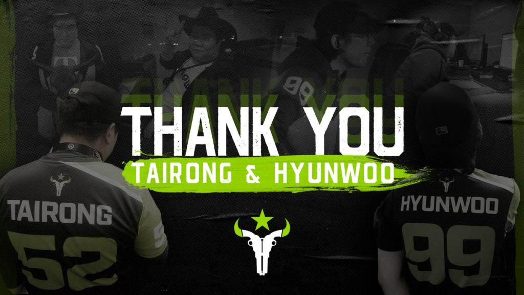 Houston Outlaws release TaiRong and Hyunwoo