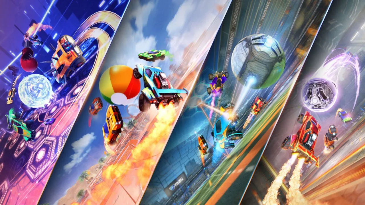 Rocket League Modes of May LTM Dropshot Rumble, Beach Ball, Boomer Ball, and Heatseeker Limited Time Mode
