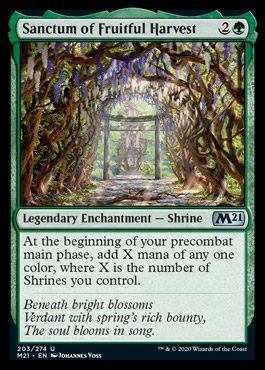 MTG Core Set 2021 spoilers shrine Sanctum of Fruitful Harvest