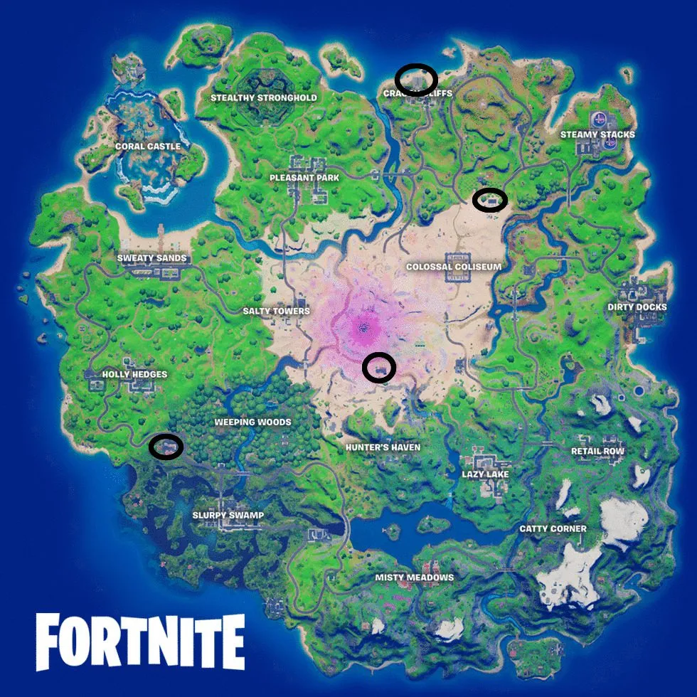 A map to every Fortnite kitchen in the newest challenge
