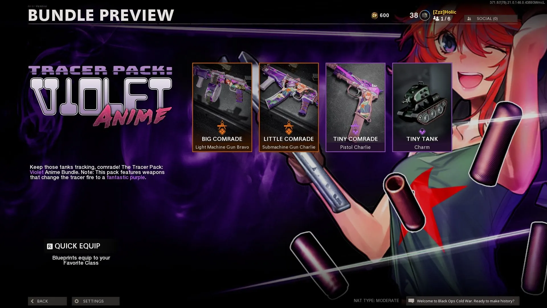 Diamatti Violet Anime bundle in Black Ops Cold War