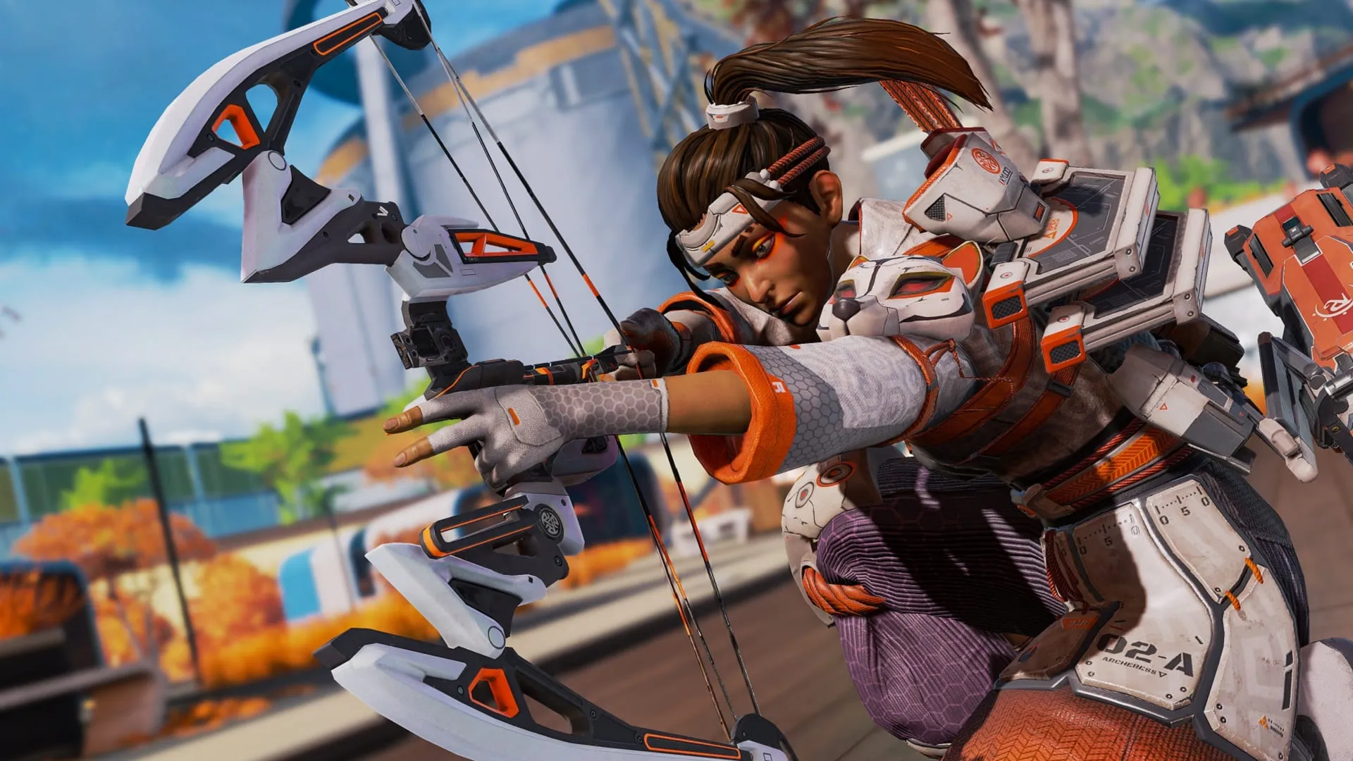First person perspective of theThe Bocek Bow in Apex Legends