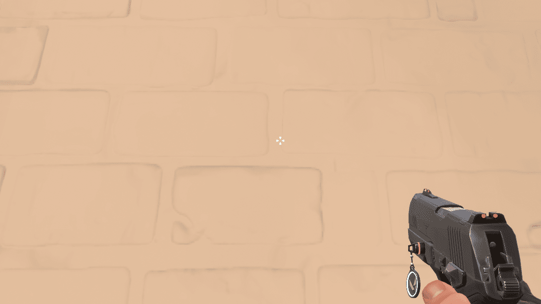 A slight offset target crosshair in VALORANT