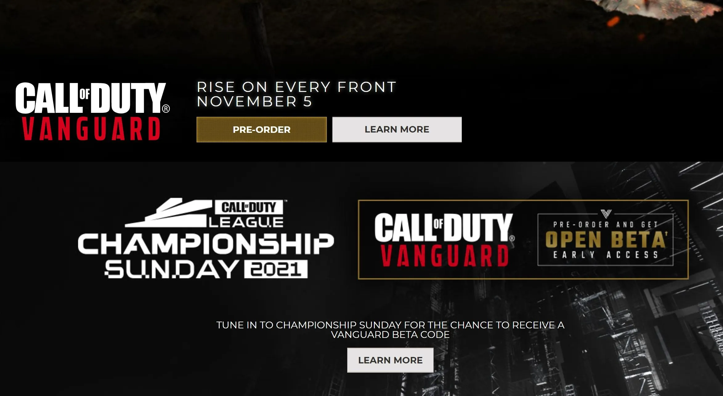 COD Vanguard pre-order