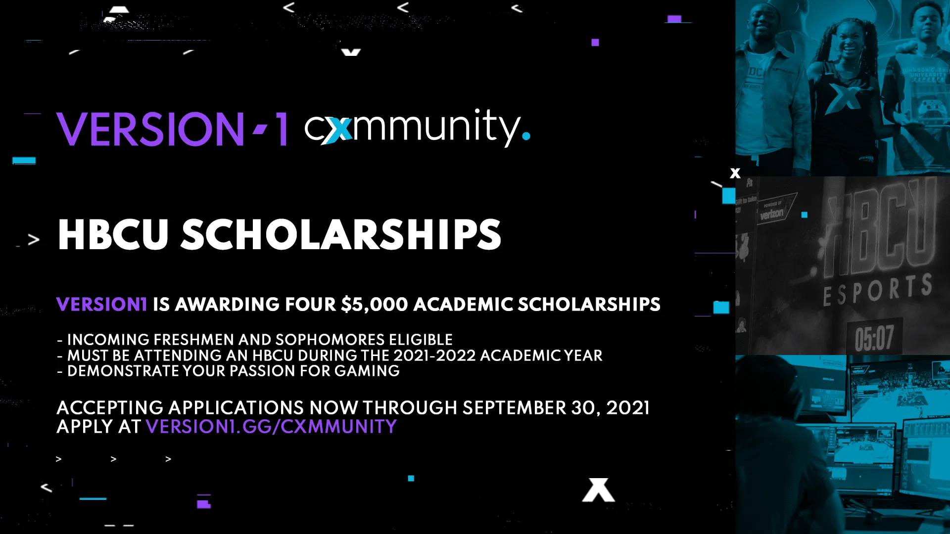 Cxmmunity and Version1 scholarship program supports minority students in esports