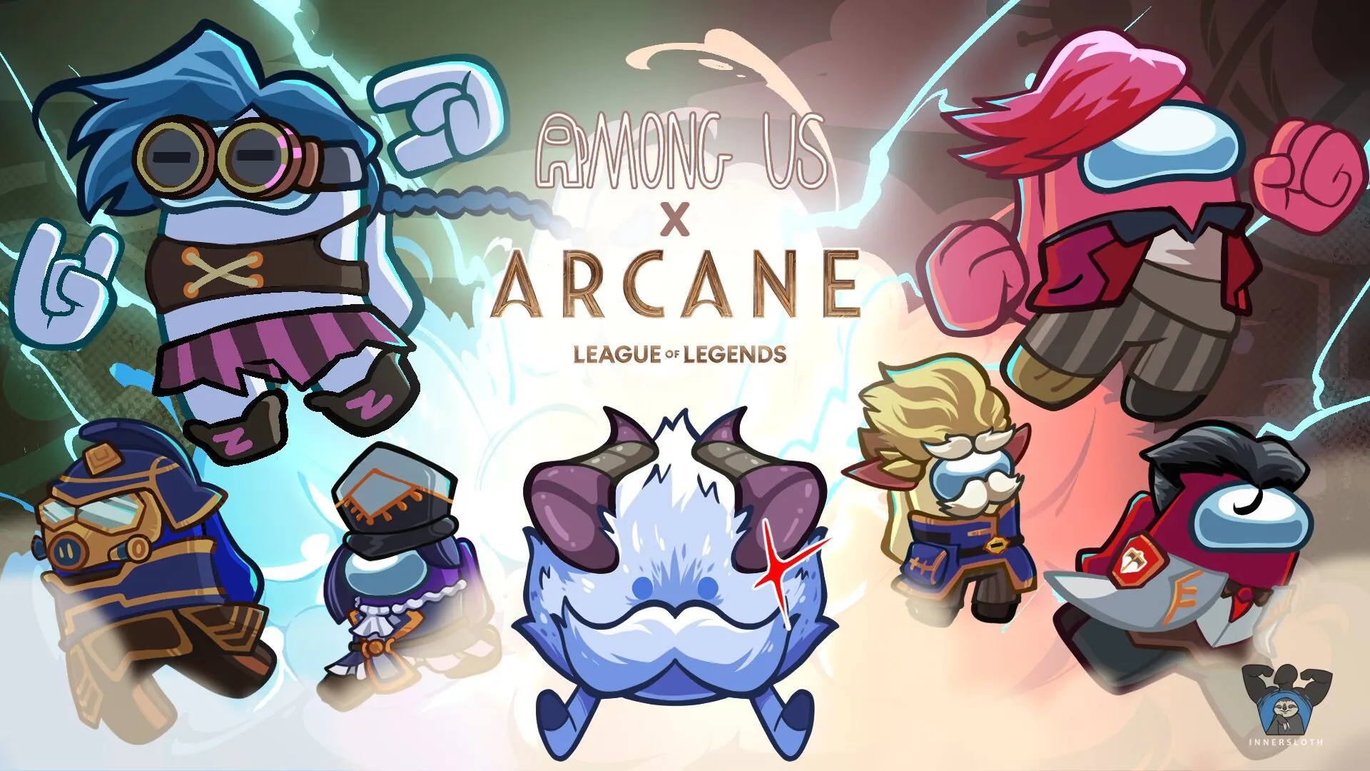 Among Us collaborates with Riot Games Arcane to bring League of Legends champions Jinx, Vi and Caitlyn in the next Cosmicube.