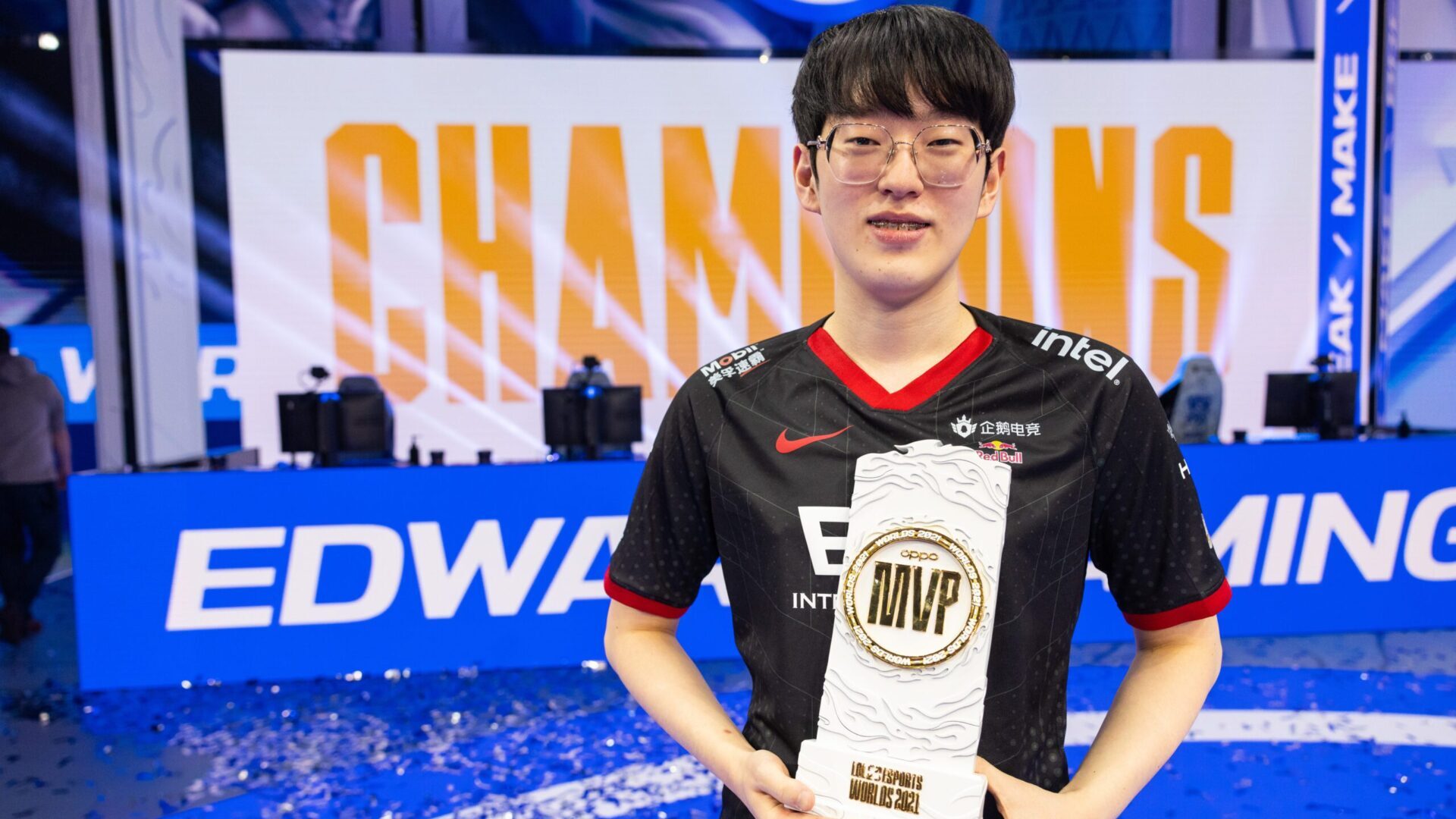 Edward Gaming mid laner Lee "Scout" Ye-chan received MVP honors for his performance at Worlds 2021