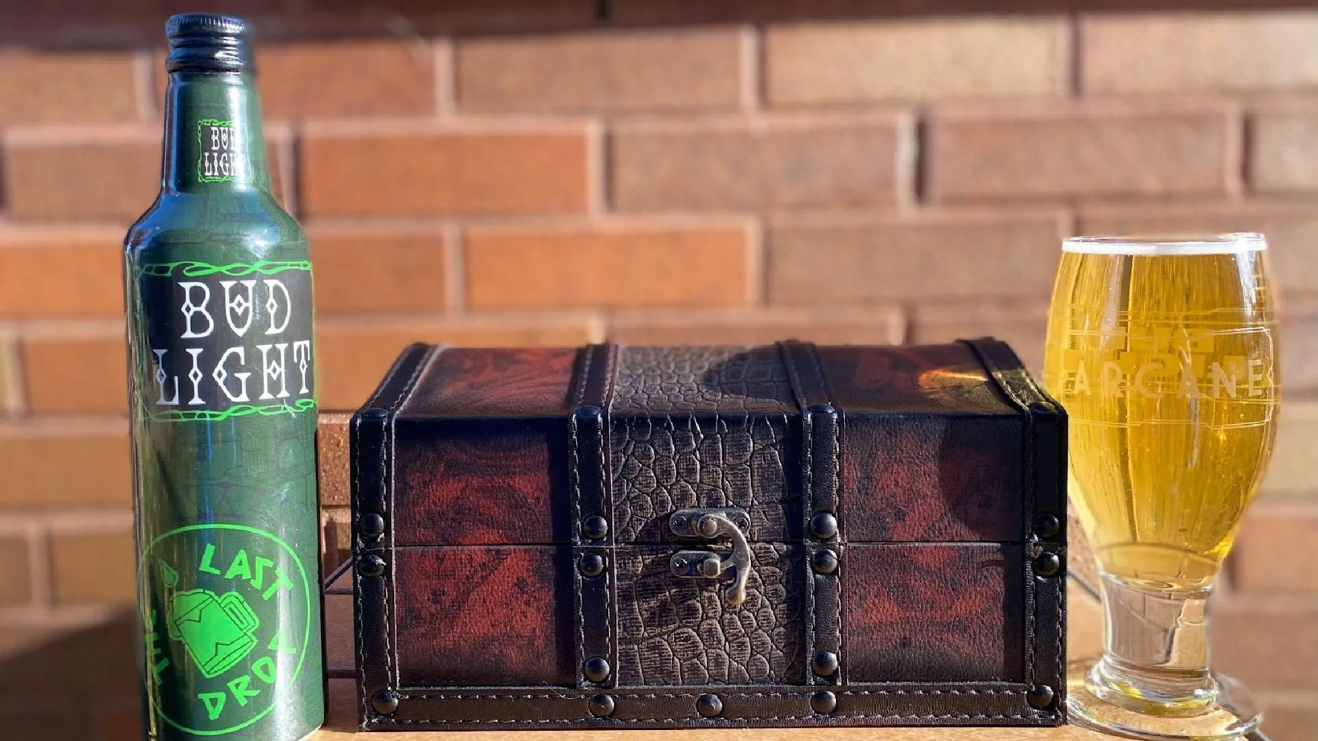 Bud Light limited edition "Arcane" bottle and stein