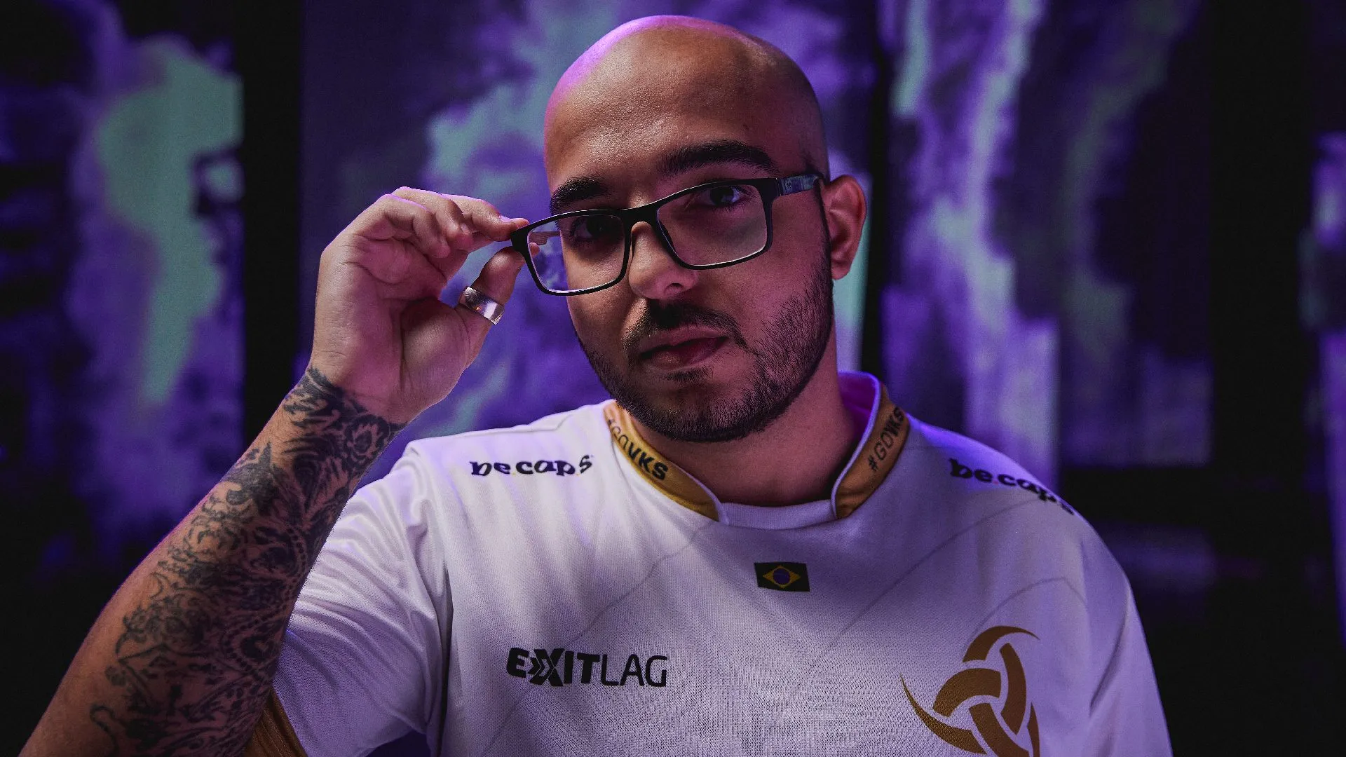 Team Vikings' Gustavo "Sacy" Rossi poses at the VALORANT Champions