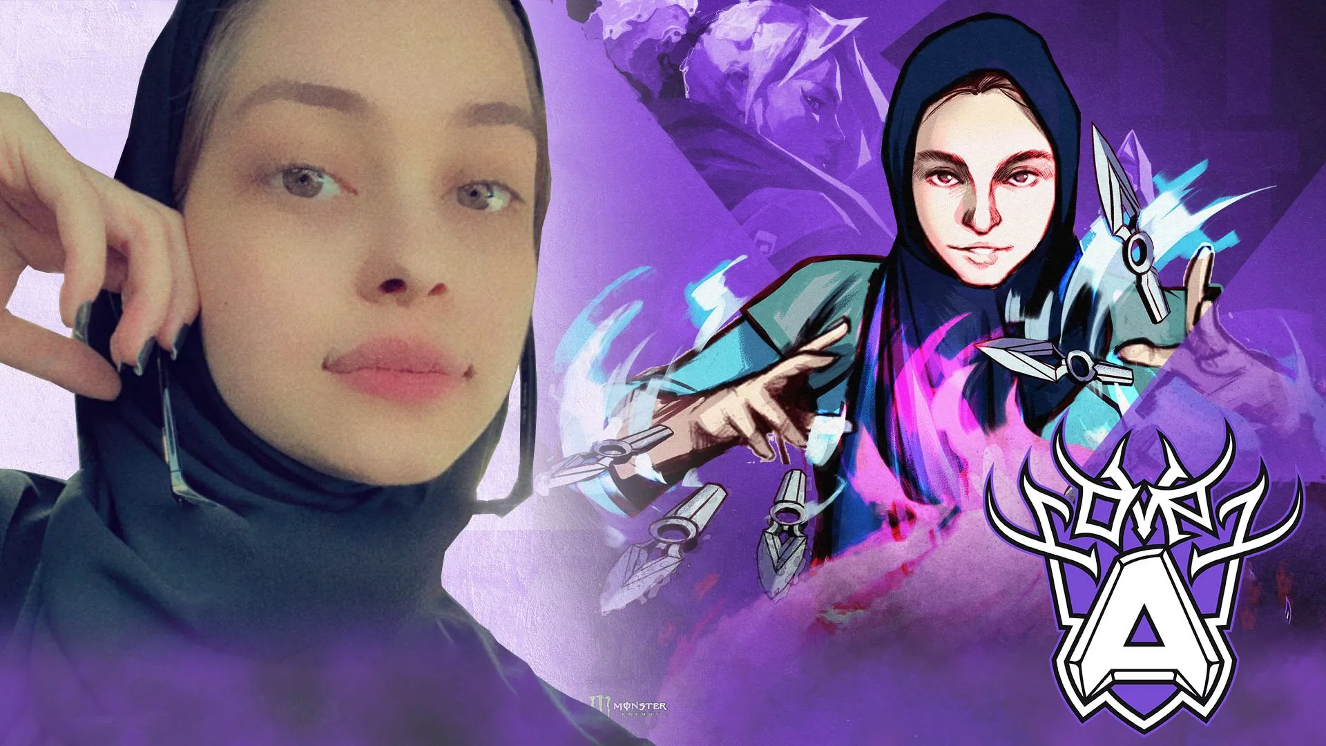 Danah, VALORANT player for Alliance.Coven, in cartoon and real life form