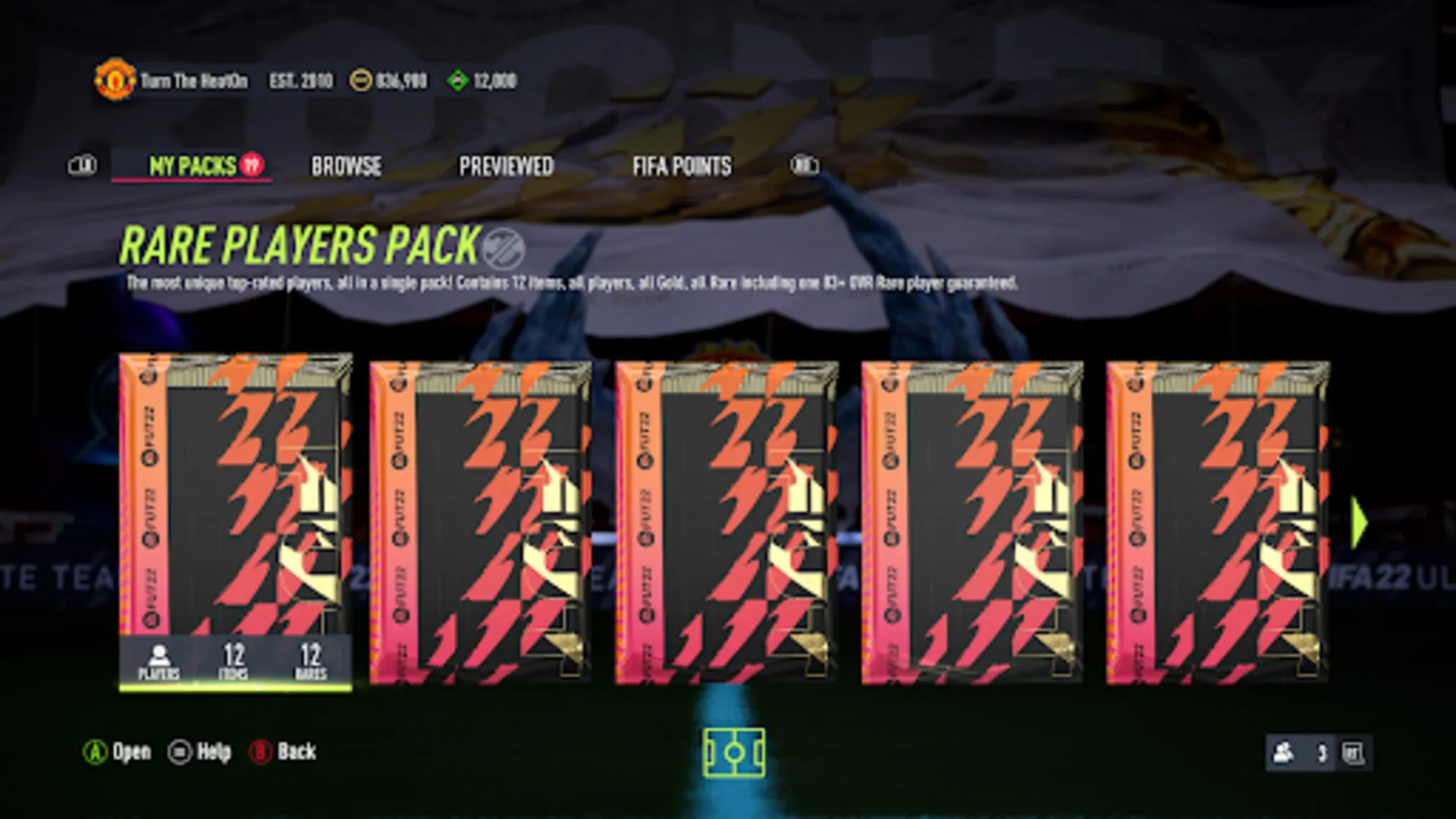 A picture showing my starting balance and saved packs
