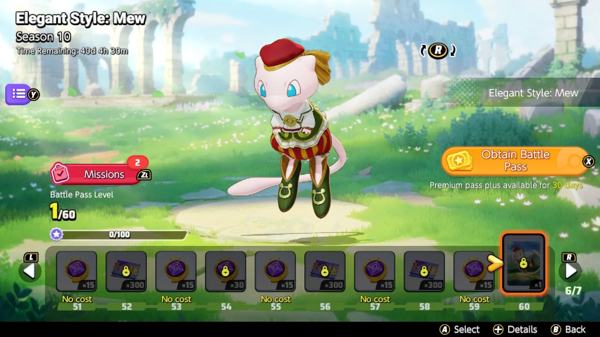 Elegant Style: Mew, which is the highest reward in the Pokémon UNITE Season 10 battle pass.