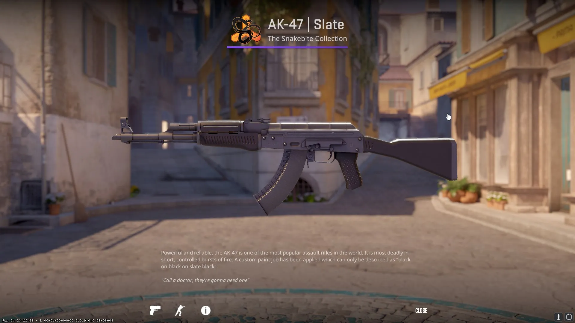 The Slate AK-47 skin, an all-grey camo.