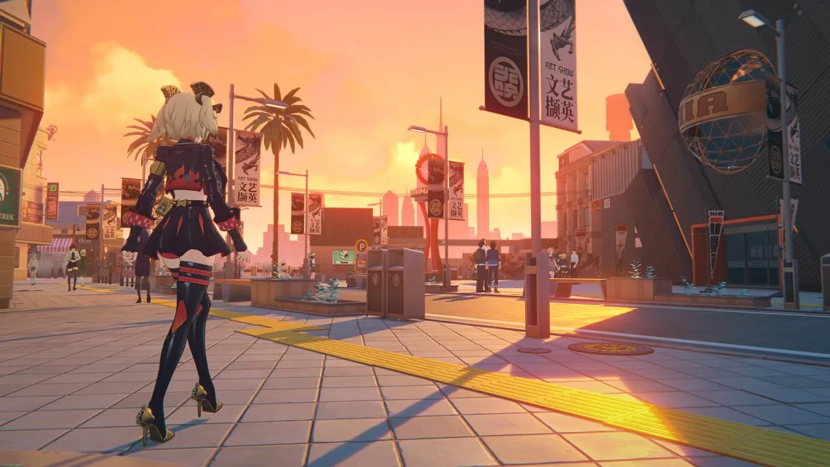 The character Burnice White from Zenless Zone Zero seen walking.